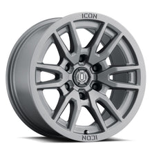 Load image into Gallery viewer, ICON Vector 6 17x8.5 6x120 0mm Offset 4.75in BS 67mm Bore Titanium Wheel