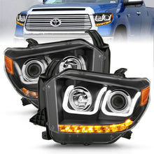 Load image into Gallery viewer, ANZO 2014-2015 Toyota Tundra Projector Headlights w/ U-Bar Black w/ DRL