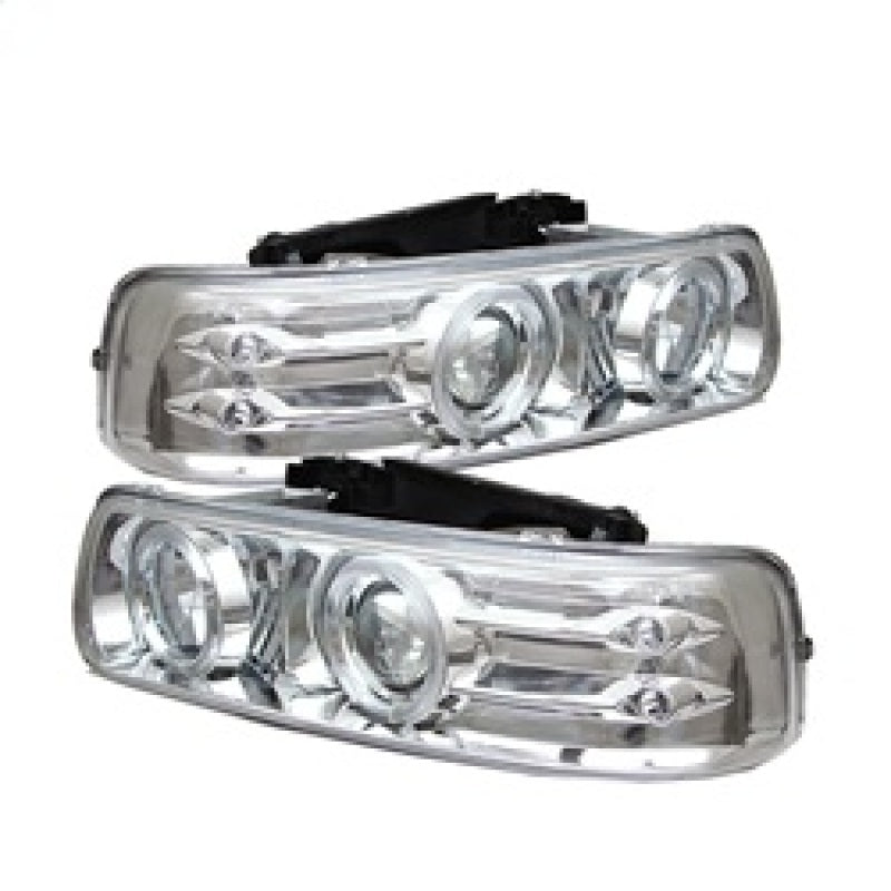 Spyder Chevy Silverado 1500/2500 99-02Projector Headlights LED Halo LED Chrome PRO-YD-CS99-HL-C