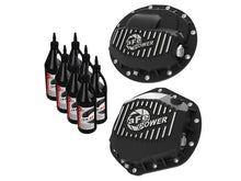 Load image into Gallery viewer, aFe Pro Series F&amp;R Differential Cover Black w/ Machined Fins 13-18 RAM 6.7L w/ 75W90 Synth Gear Oil