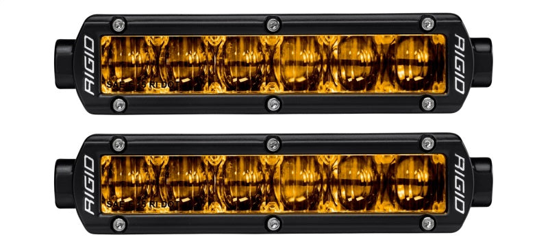 Rigid Industries 6in SR-Series Pro Dot / SAE Fog Lights (Pair) - Selective Yellow - Underdog Motorsports