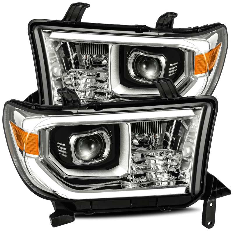 AlphaRex 07-13 Toyota Tundra PRO-Series Projector Headlights Plank Style Chrome w/Activation Light