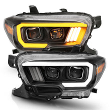 Load image into Gallery viewer, ANZO 2016-2017 Toyota Tacoma Projector Headlights w/ Plank Style Switchback Black w/ Amber