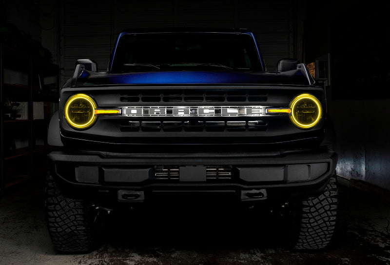 Oracle 21-22 Ford Bronco Headlight Halo Kit w/DRL Bar - Base Headlights -w/No Cntrl