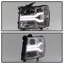 Load image into Gallery viewer, Spyder Chevy Silverado 1500 07-13 Version 3 Projector Headlights - Smoke PRO-YD-CS07V3-LBDRL-SM