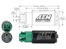 Load image into Gallery viewer, AEM 340LPH 65mm Fuel Pump Kit w/ Mounting Hooks - Ethanol Compatible