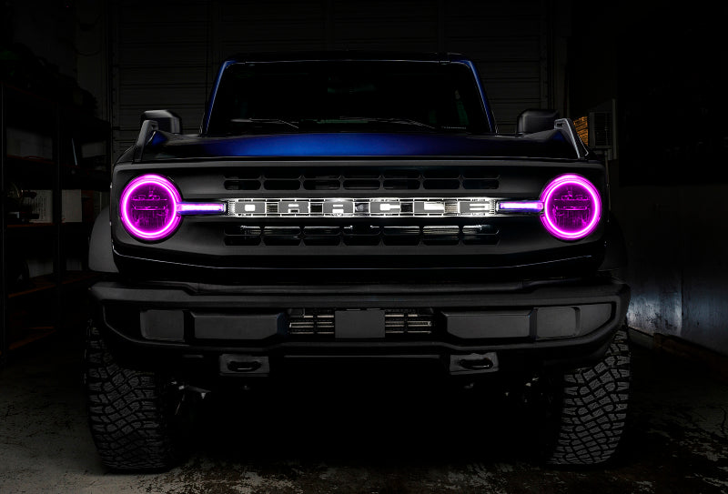 Oracle 21-22 Ford Bronco Headlight Halo Kit w/DRL Bar - Base Headlights -w/No Cntrl