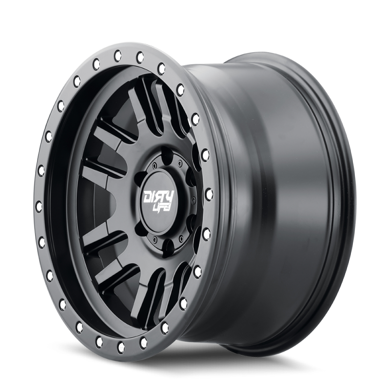 Dirty Life 9309 Canyon Pro 17x9/6x139.7 BP/-12mm Offset/106mm Hub Matte Black Wheel - Beadlock