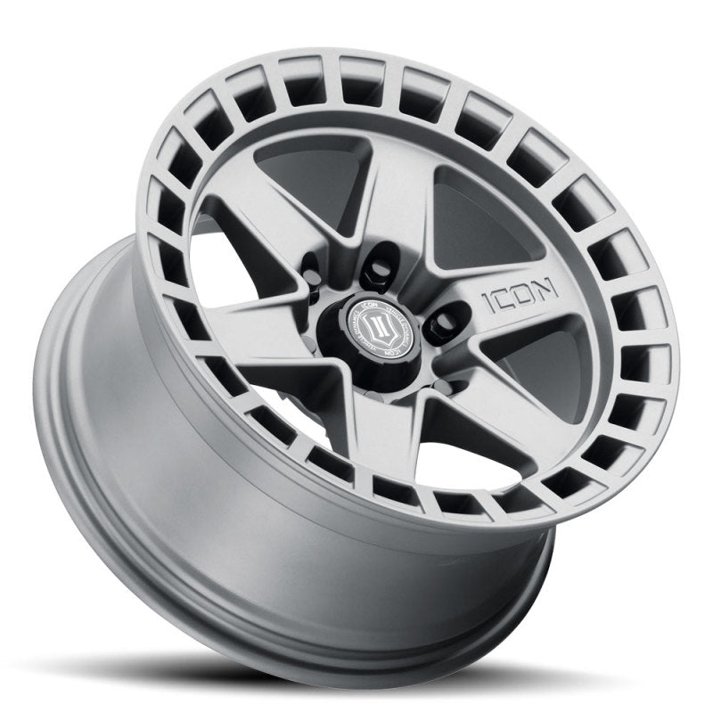 ICON Raider 17x8.5 6x135 6mm Offset 5in BS Titanium Wheel