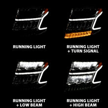 Load image into Gallery viewer, ANZO 15-20 Chevy Tahoe/Suburban LED Light Bar Style Headlights w/Sequential Chrome w/Amber