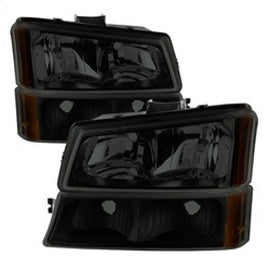 xTune Chevy Silverado 2500HD 03-06 Crystal Headlights w/ Bumper Lights HD-JH-CSIL03-AM-BSM-SET