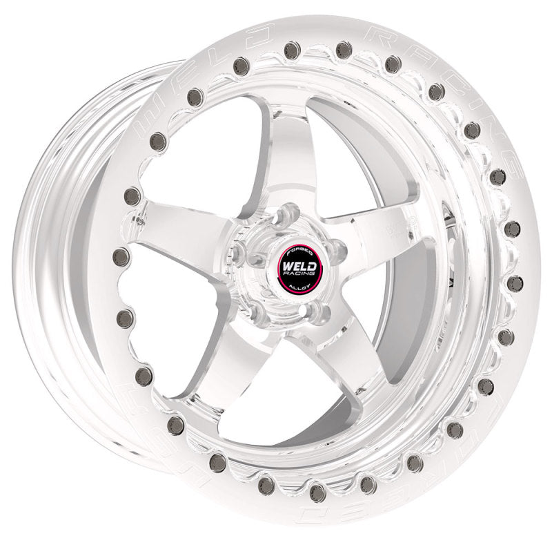 Weld S71 17x10 / 5x4.5 BP / 7.9in. BS Polished Wheel (Low Pad) - Polished Single Beadlock MT