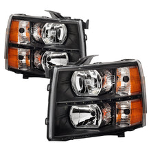 Load image into Gallery viewer, Xtune Chevy Silverado 07-13 Crystal Headlights w/ LED Black HD-JH-CS07-LED-BK