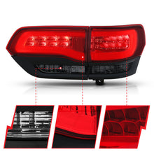 Load image into Gallery viewer, ANZO 2014-2016 Jeep Grand Cherokee LED Taillights Red/Smoke