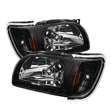 Load image into Gallery viewer, xTune Toyota Tacoma 01-04 1 Piece w/ Chrome Trim Crystal Headlights Black HD-ON-TT01-1PC-LED-CC-BK