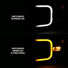 Load image into Gallery viewer, ANZO 18-19 Ford F-150 Projector Headlights w/Plank Style Switchback Black w/Amber