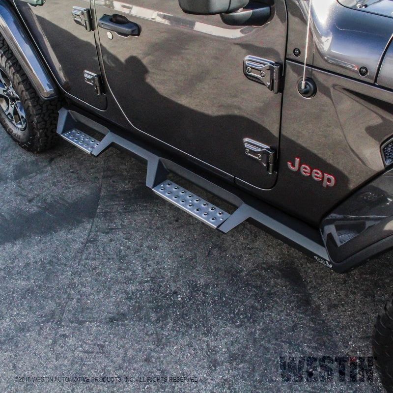Westin/HDX 2018 Jeep Wrangler JL Unlimited Drop Nerf Step Bars - Textured Black