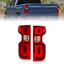 Load image into Gallery viewer, ANZO 19-21 Chevy Silverado Work Truck Full LED Taillights Chrome Housing Red Lens G2(w/C light Bars)