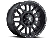 Load image into Gallery viewer, ICON Alpha 20x9 8x6.5 19mm Offset 5.75in BS 125.2mm Bore Satin Black Wheel